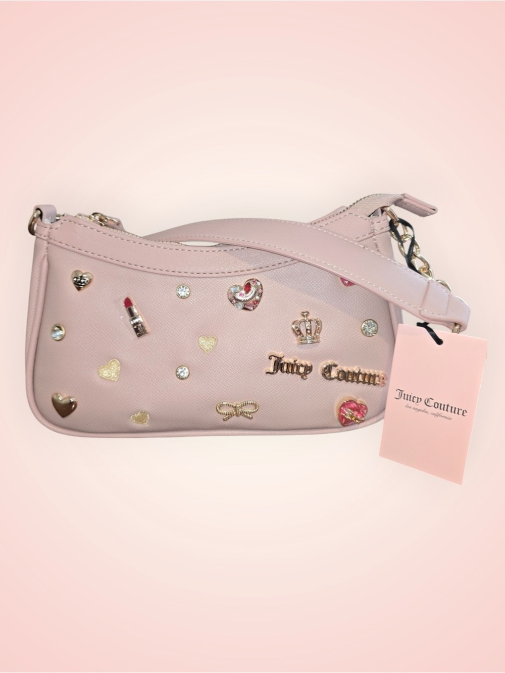 Juicy Couture Blush Pink Embellished Shoulder Bag